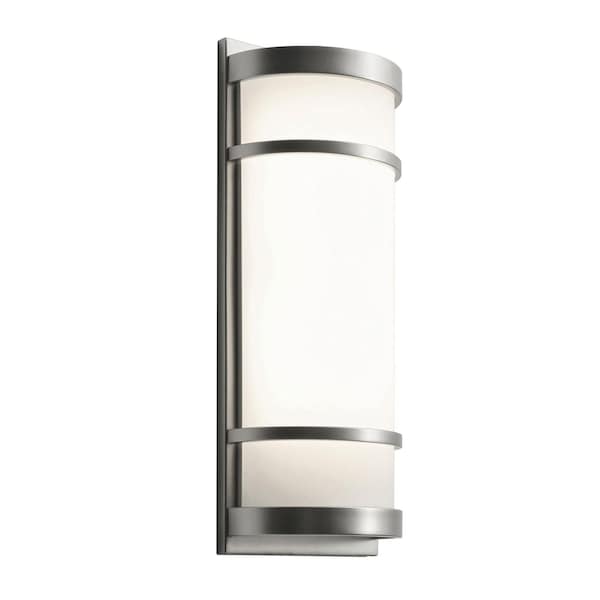 Brio LED Sconce - Satin Nickel Finish - White Acrylic Shade